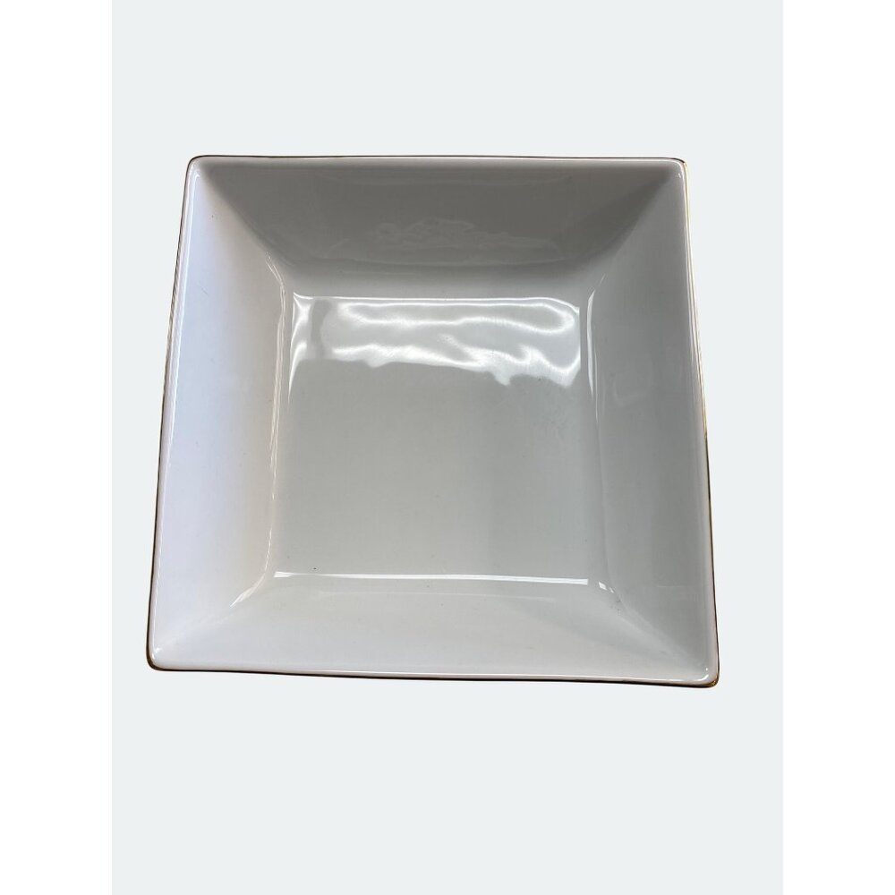 Charter Club Grand Buffet Fine Line Gold Trim Square Serving Bowl - Picture 2 of 7